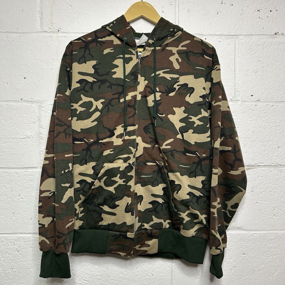 Vintage Bassett Walker Woodland Camo Thermal Lined Zip-Up 2024